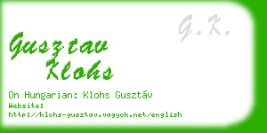 gusztav klohs business card